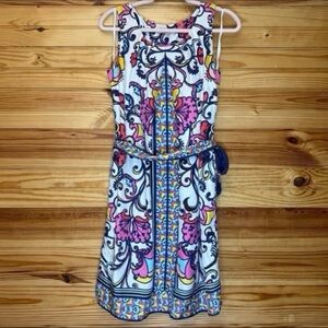 Lilly Pulitzer Colby Engineered White Cameo With Bells On Placed Silk Dress 8